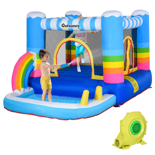 Rainbow bouncy castle - bouncy,