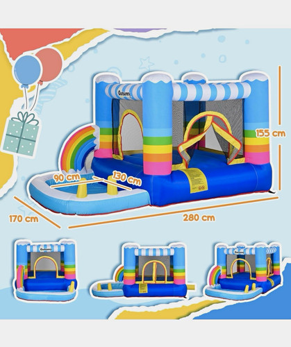 Outsunny inflatable bouncy - outsunny,