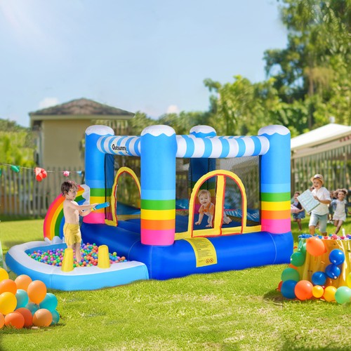 Kids rainbow bouncy castle - bouncy,